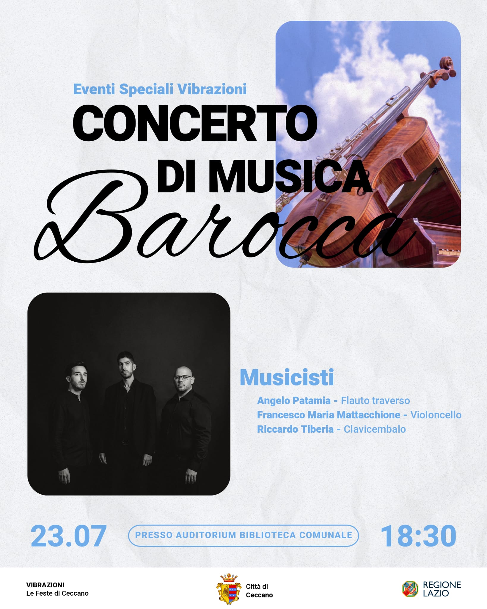 Concerto di Musica Barocca a Ceccano dal vivo a Auditorium della Biblioteca Comunale